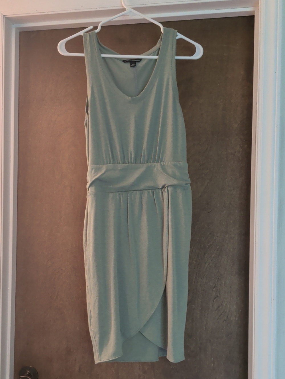 Sleeveless Sage Wrap-Front Dress